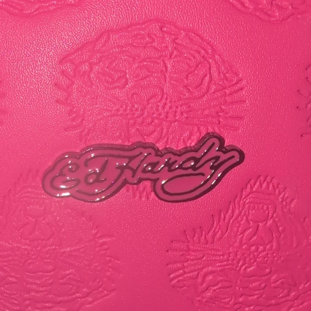 Ed Hardy Pink Embossed Tote With Shoulder Strap NWT